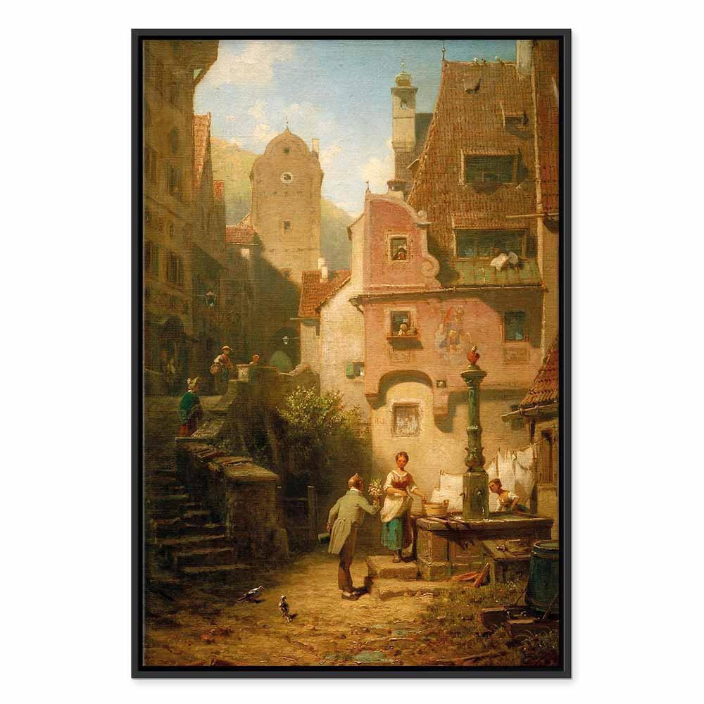 Obraz - Carl Spitzweg – Życzliwy prezentujący kwiaty