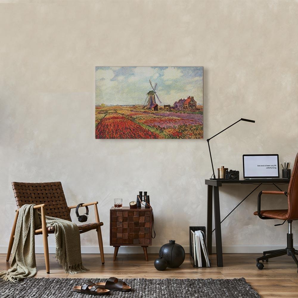 Obraz - Claude Monet – Pola tulipanów i wiatrak w Rijnsburg