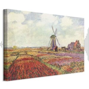 Obraz - Claude Monet – Pola tulipanów i wiatrak w Rijnsburg