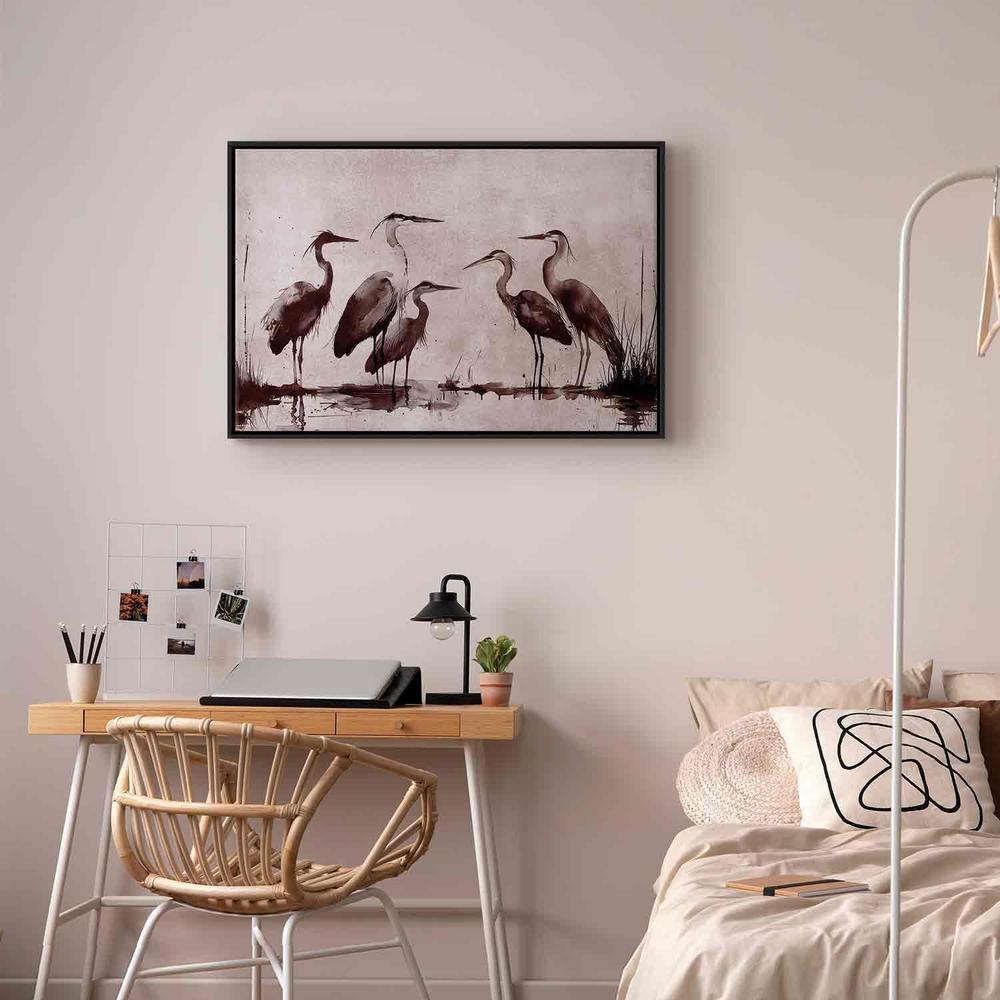 Obraz - Czaple malowane tuszem