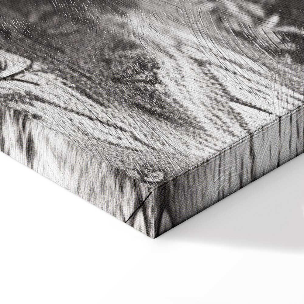 Obraz - Czarno-biały pejzaż vintage retro widok na staw z łódką