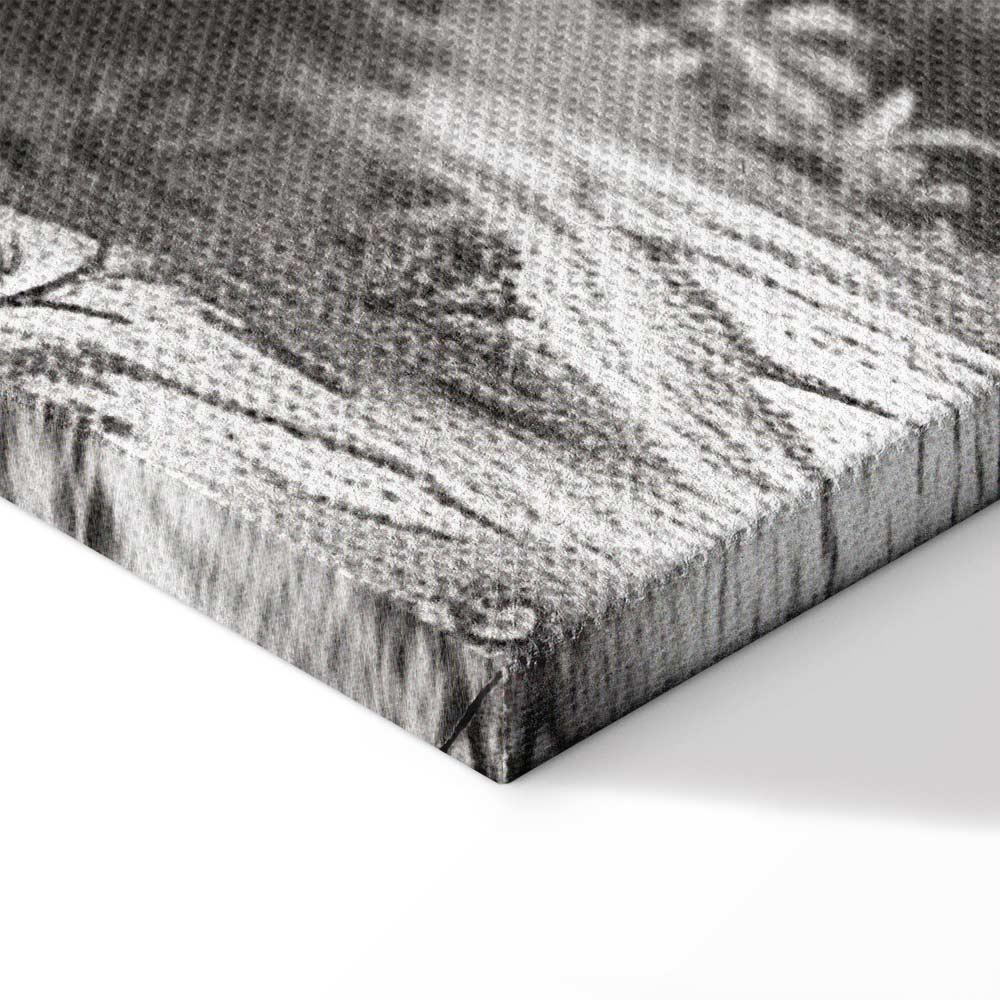 Obraz - Czarno-biały pejzaż vintage retro widok na staw z łódką