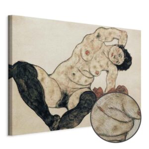 Obraz - Egon Schiele – Liegender Akt mit gelbem Handtuch
