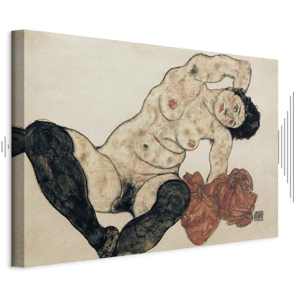 Obraz - Egon Schiele – Liegender Akt mit gelbem Handtuch