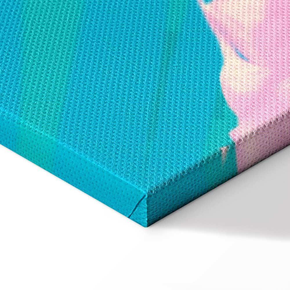 Obraz - Egzotyczny Lampart - Kolorowy Portret Geparda na Tle Tropikalnych Liści