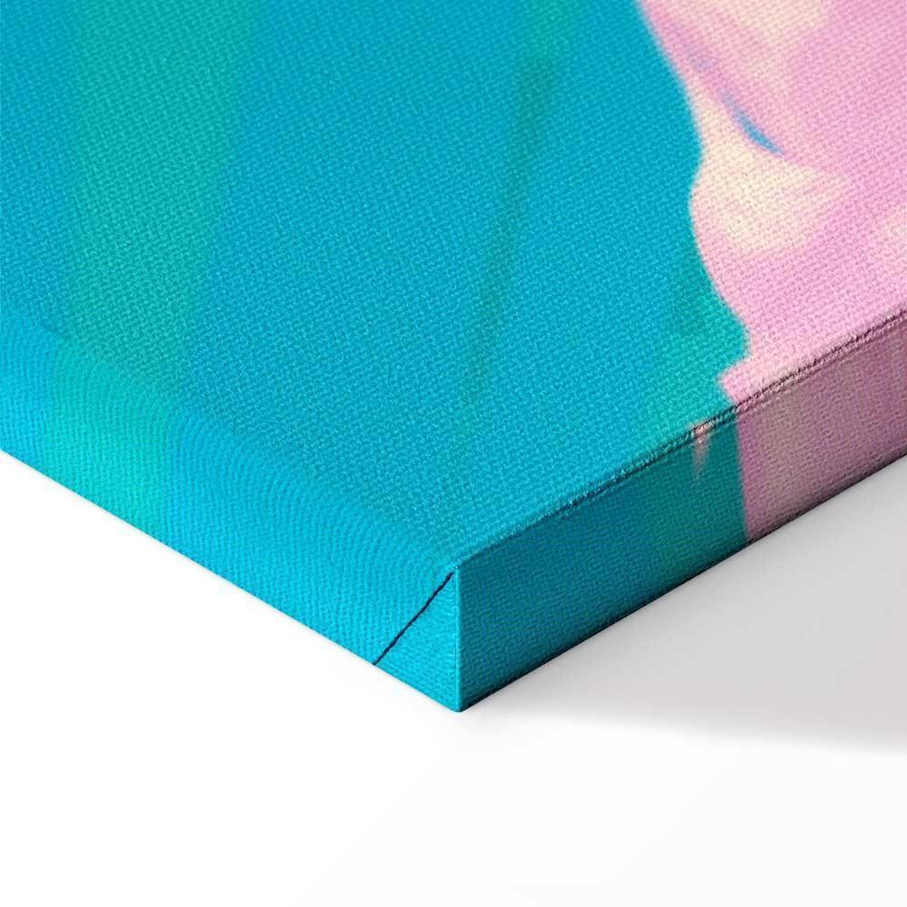 Obraz - Egzotyczny Lampart - Kolorowy Portret Geparda na Tle Tropikalnych Liści