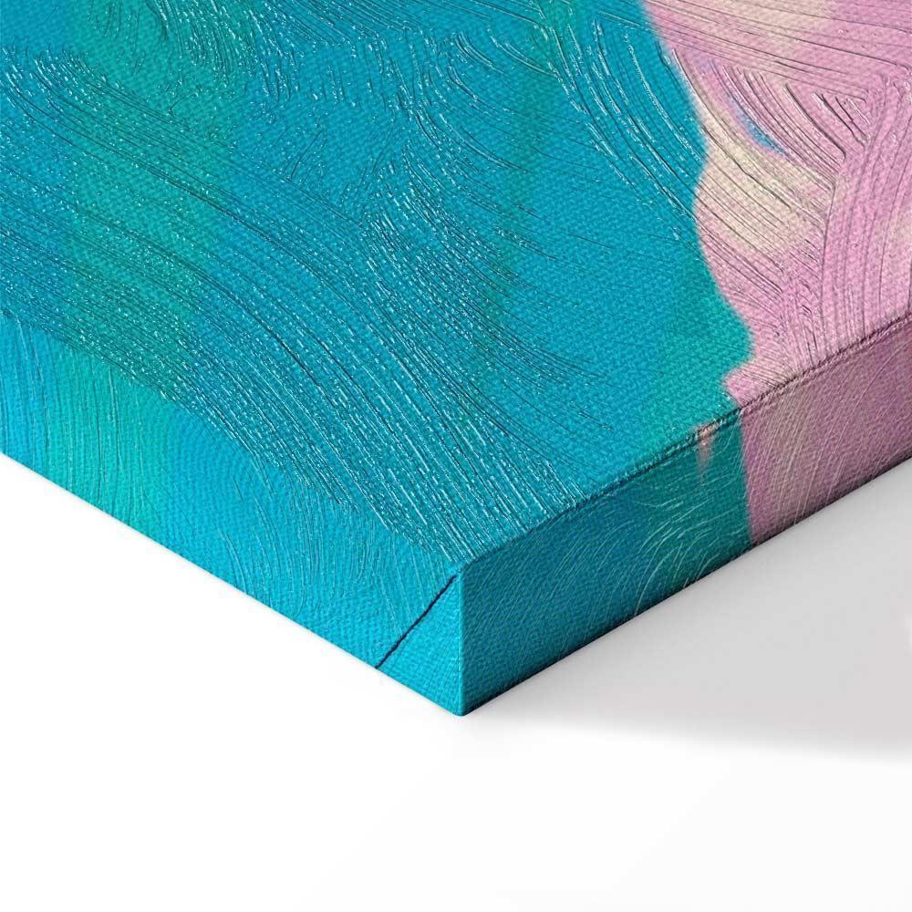 Obraz - Egzotyczny Lampart - Kolorowy Portret Geparda na Tle Tropikalnych Liści