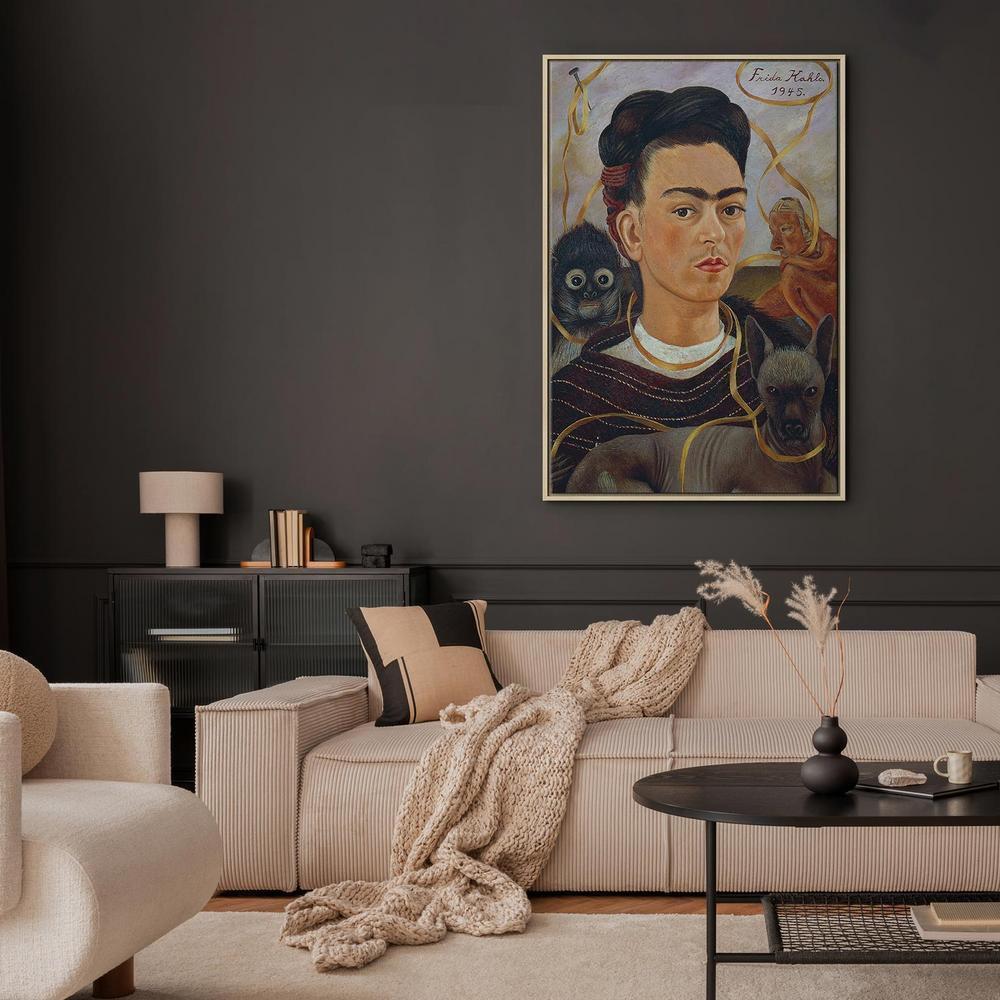 Obraz - Frida Kahlo – Autoportret z Changuito