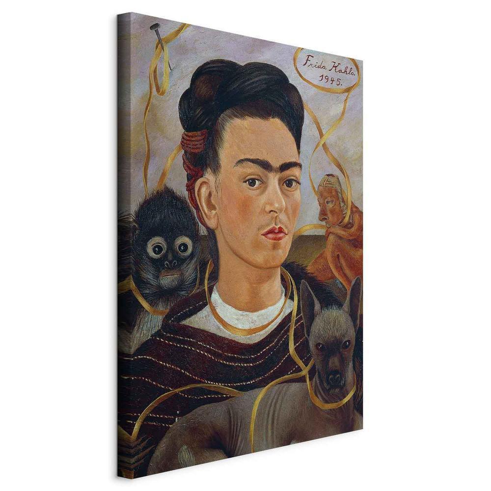Obraz - Frida Kahlo – Autoportret z Changuito