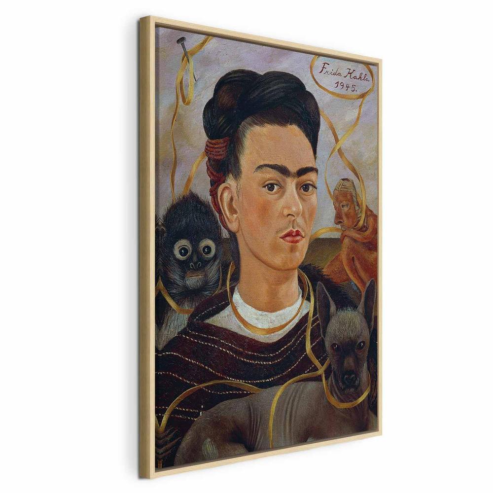 Obraz - Frida Kahlo – Autoportret z Changuito