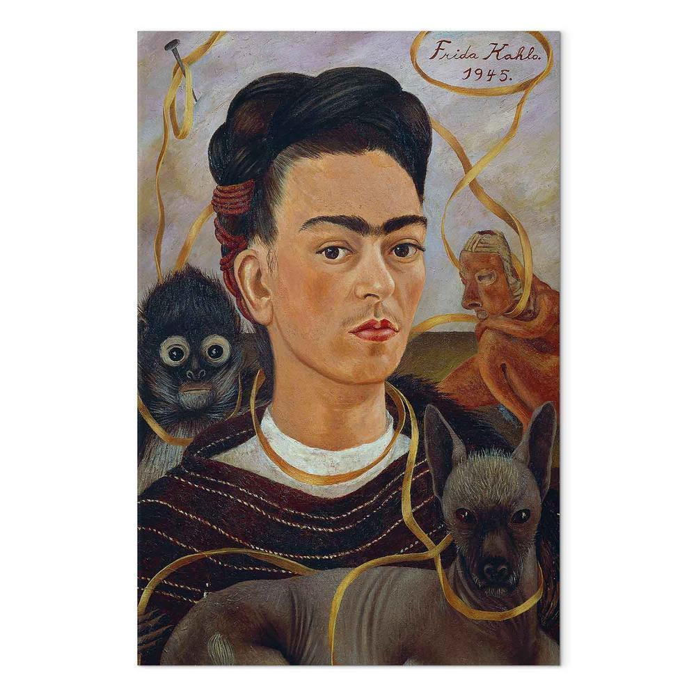 Obraz - Frida Kahlo – Autoportret z Changuito