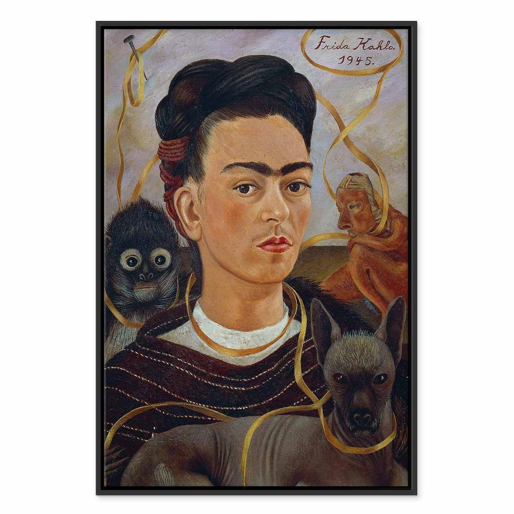 Obraz - Frida Kahlo – Autoportret z Changuito