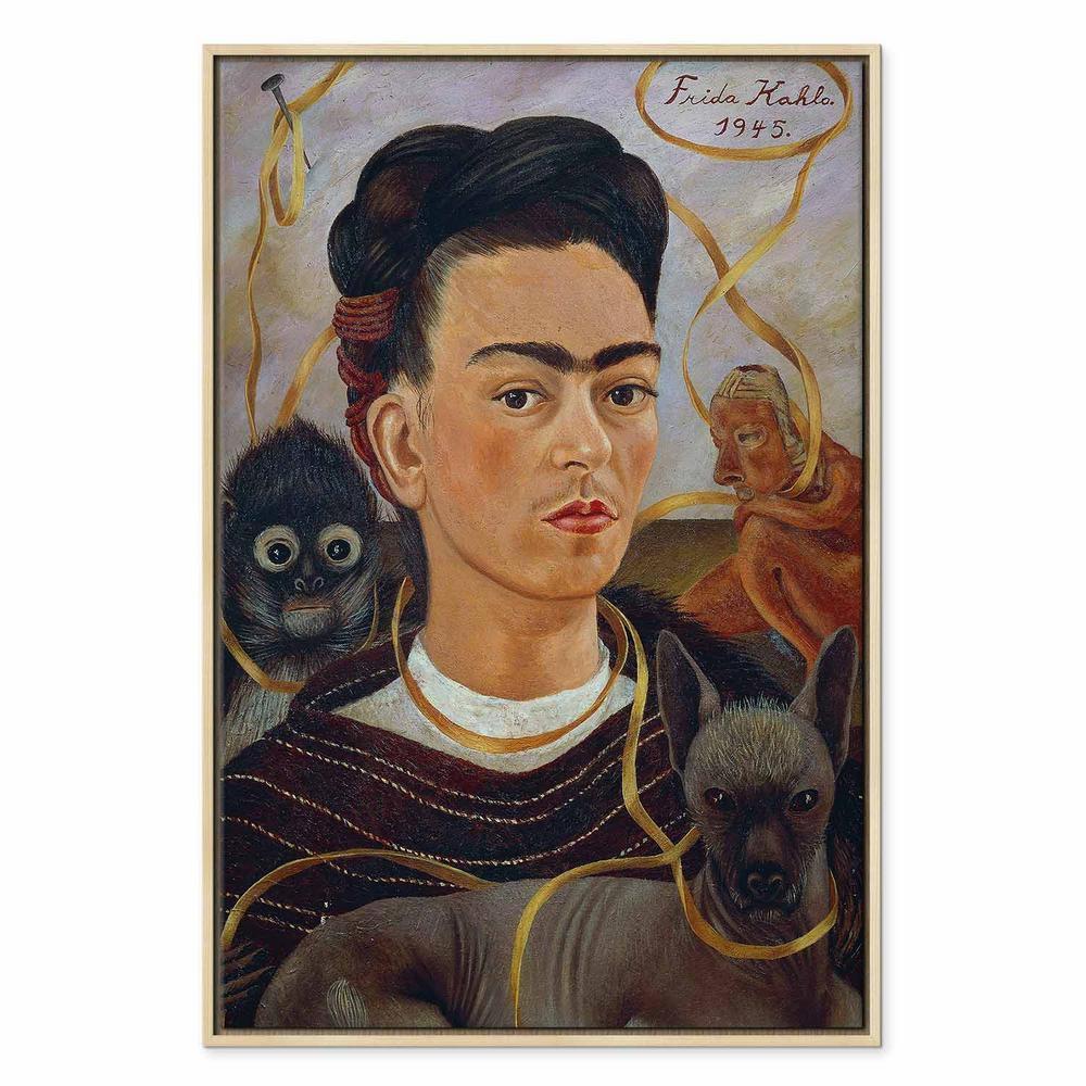 Obraz - Frida Kahlo – Autoportret z Changuito
