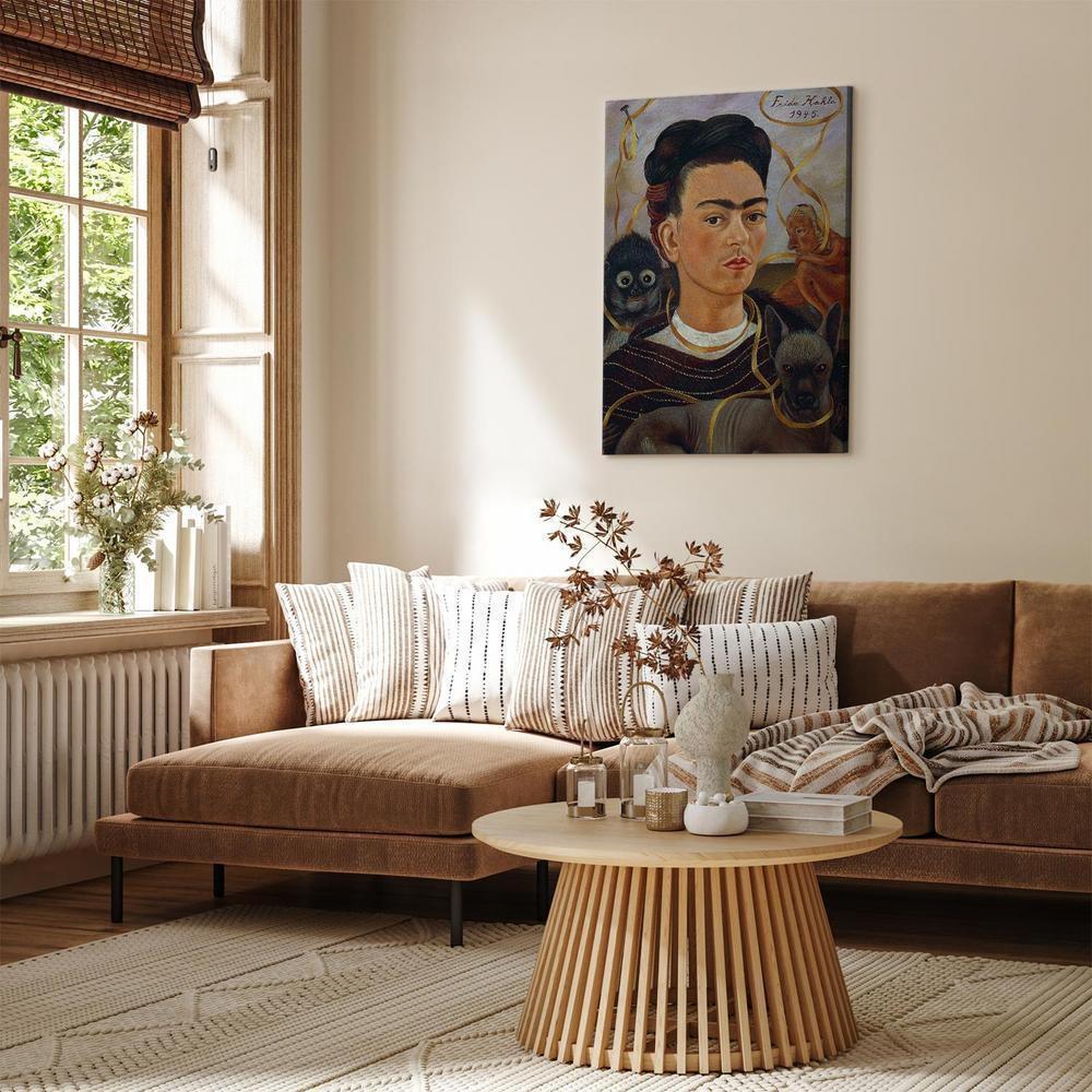 Obraz - Frida Kahlo – Autoportret z Changuito