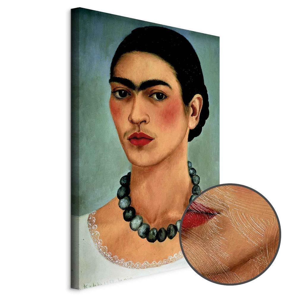 Obraz - Frida Kahlo – Autoportret z naszyjnikiem z koralików