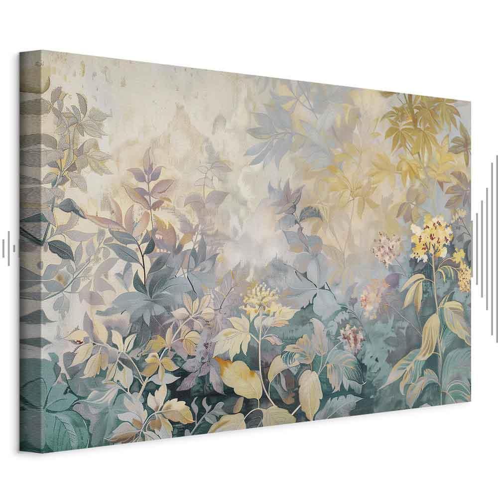 Obraz - Gobelinowy wzór z łąką i kwiatami kilim z wiosennym motywem