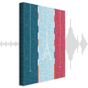 Obraz - Graficzna ilustracja basenu na tle flagi Francji