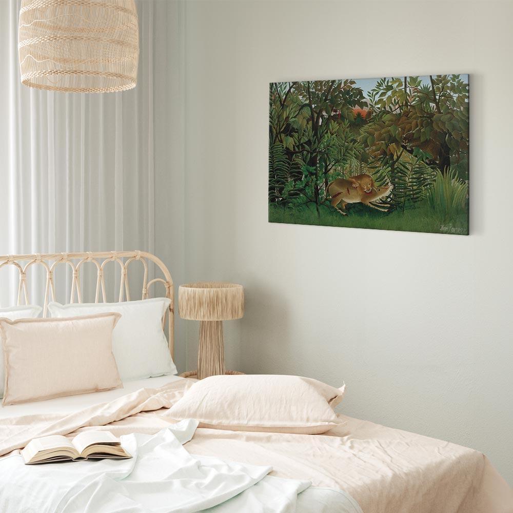 Obraz - Henri Rousseau – Le Lion ayant faim se jette sur l'Antilope