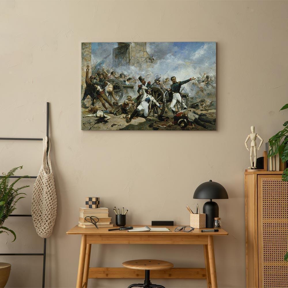 Obraz - Joaquín Sorolla y Bastida – Śmierć Pedro Velarde y Santillána podczas obrony koszar artyleryjskich Monteleon
