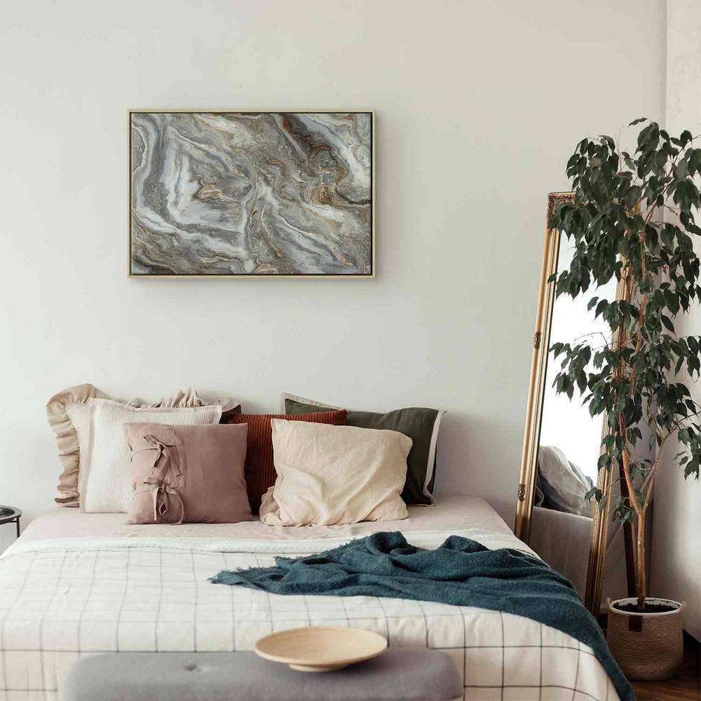 Obraz - Kamienne abstrakcje - marmurowe struktury w neautralnych odcieniach