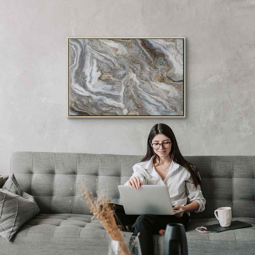 Obraz - Kamienne abstrakcje - marmurowe struktury w neautralnych odcieniach