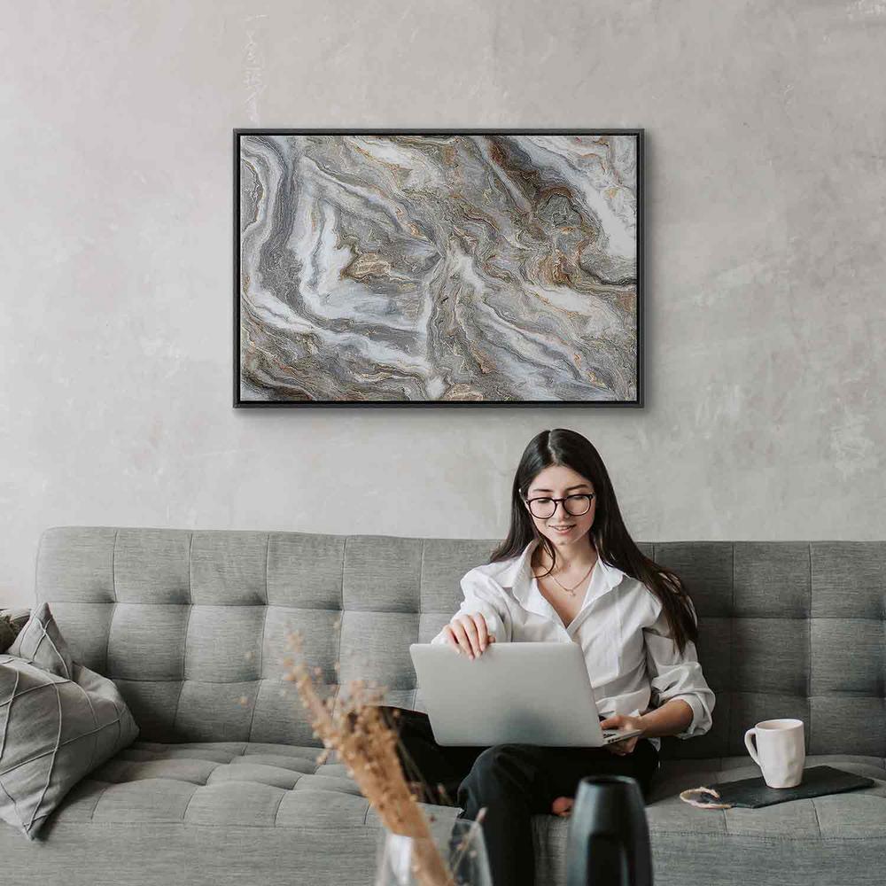 Obraz - Kamienne abstrakcje - marmurowe struktury w neautralnych odcieniach