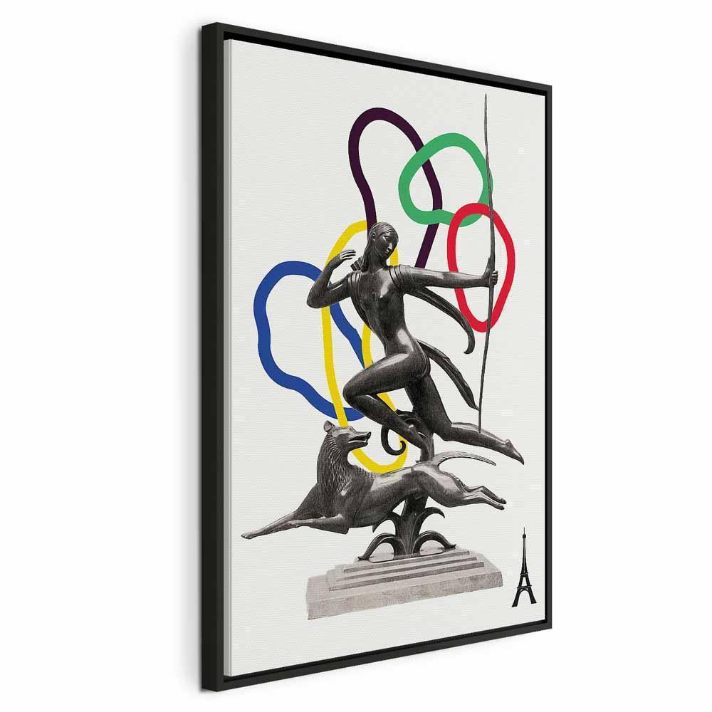 Obraz - Kobieta z psem - ilustracja