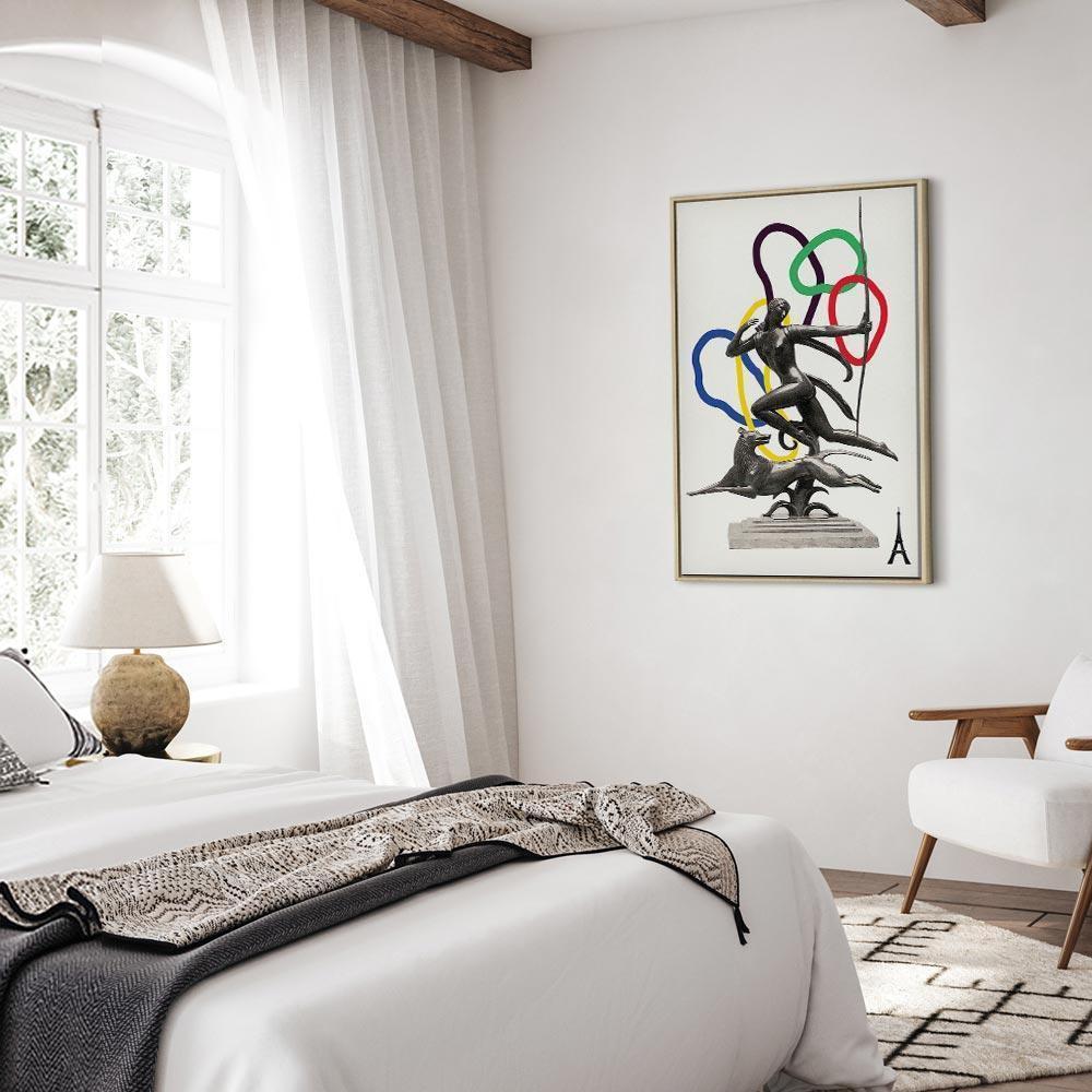 Obraz - Kobieta z psem - ilustracja