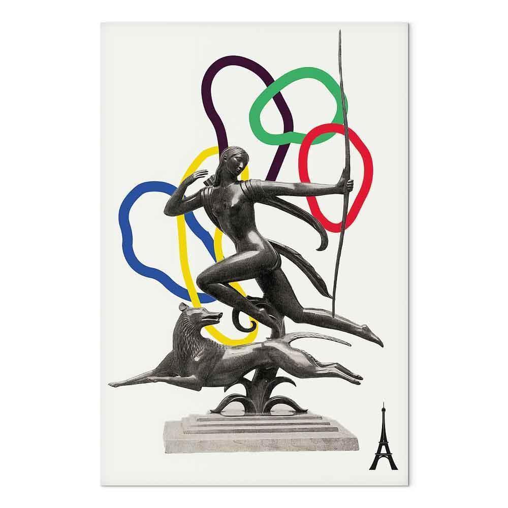 Obraz - Kobieta z psem - ilustracja