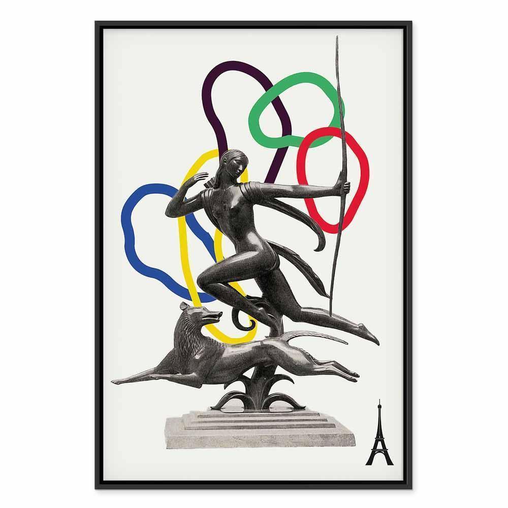 Obraz - Kobieta z psem - ilustracja