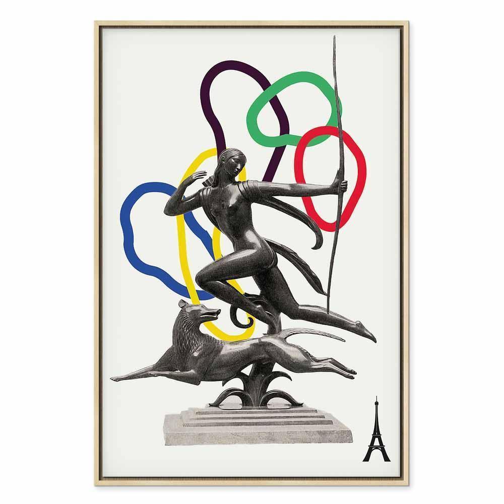 Obraz - Kobieta z psem - ilustracja