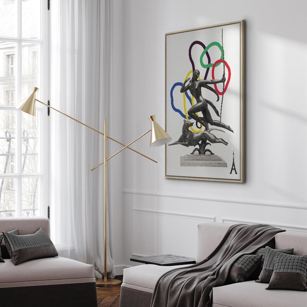 Obraz - Kobieta z psem - ilustracja