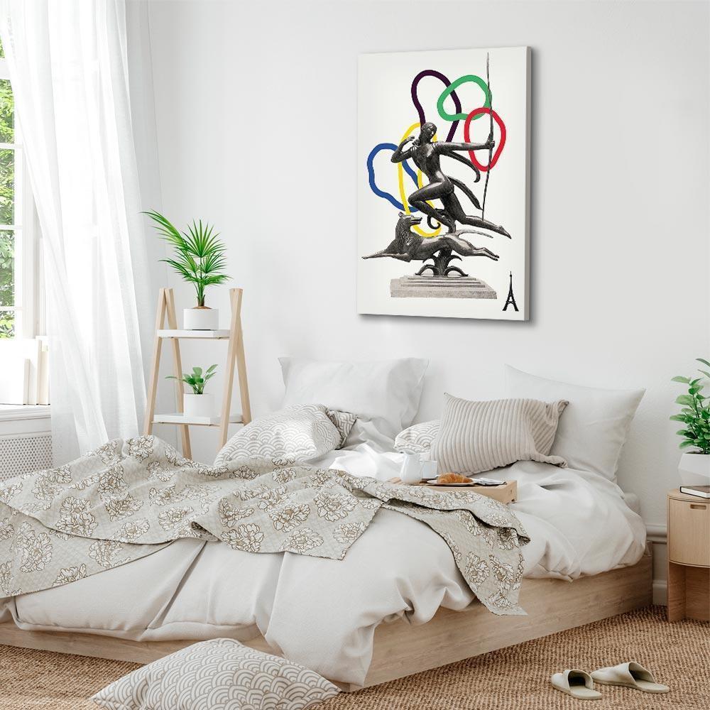 Obraz - Kobieta z psem - ilustracja