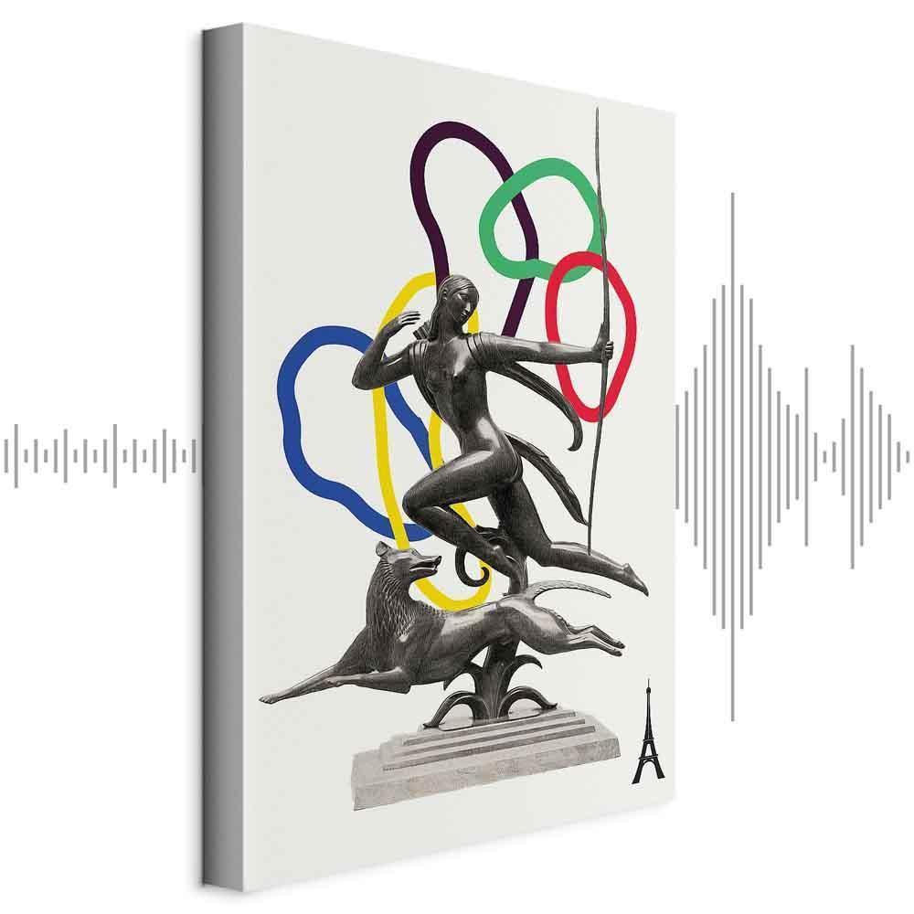 Obraz - Kobieta z psem - ilustracja