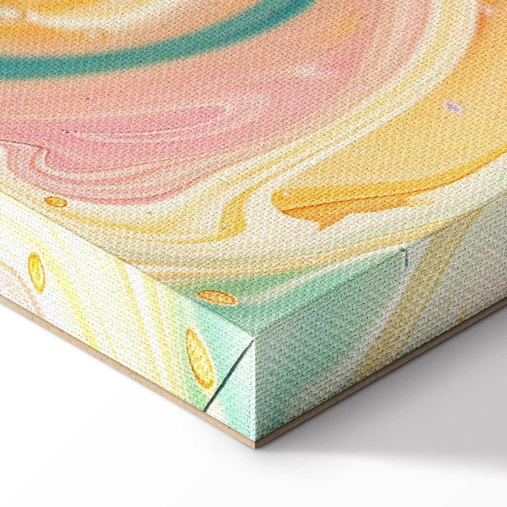 Obraz - Kolorowy Chaos - dynamiczne kształty w odcieniach różu żółci i błękitu