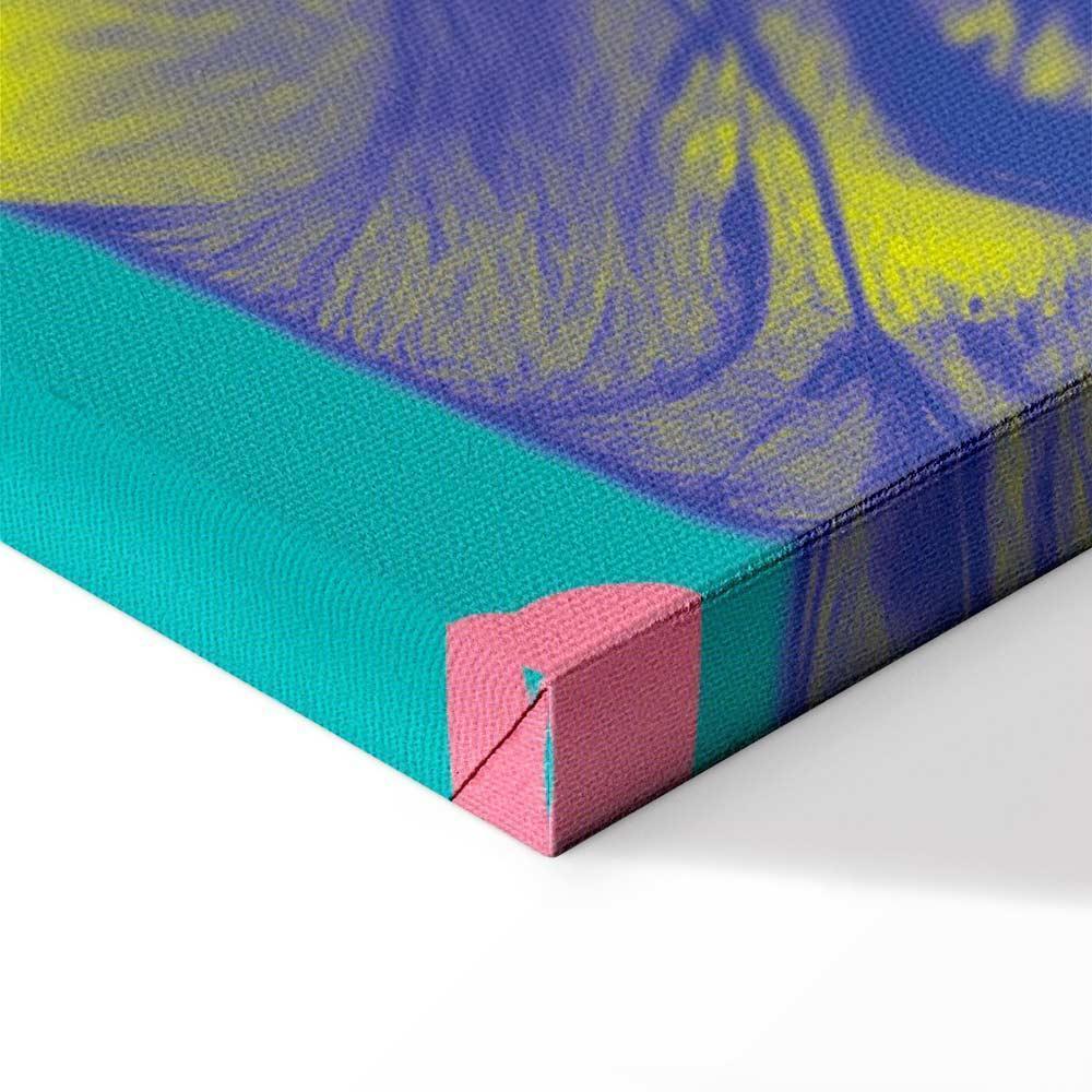 Obraz - Kolorowy tygrys - Intensywne barwy tygrysa w otoczeniu tropikalnych roślin