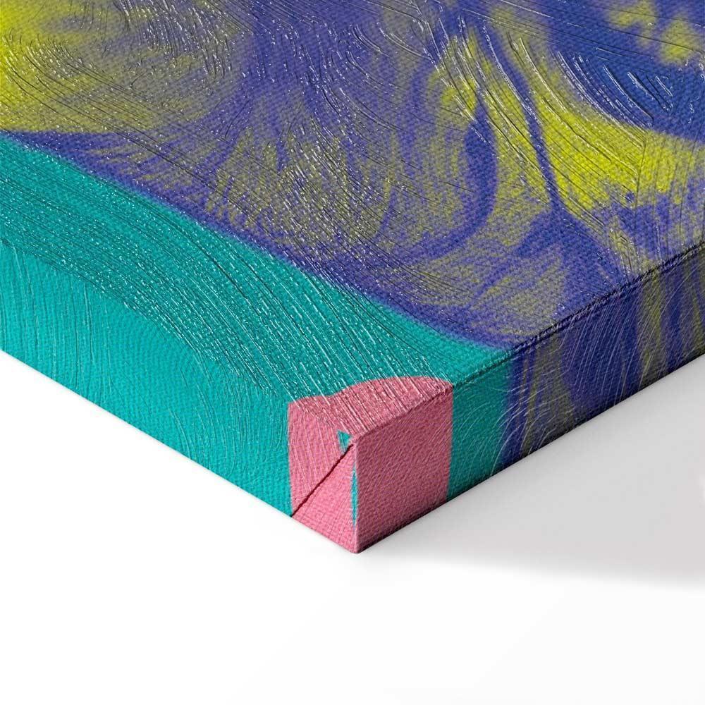 Obraz - Kolorowy tygrys - Intensywne barwy tygrysa w otoczeniu tropikalnych roślin