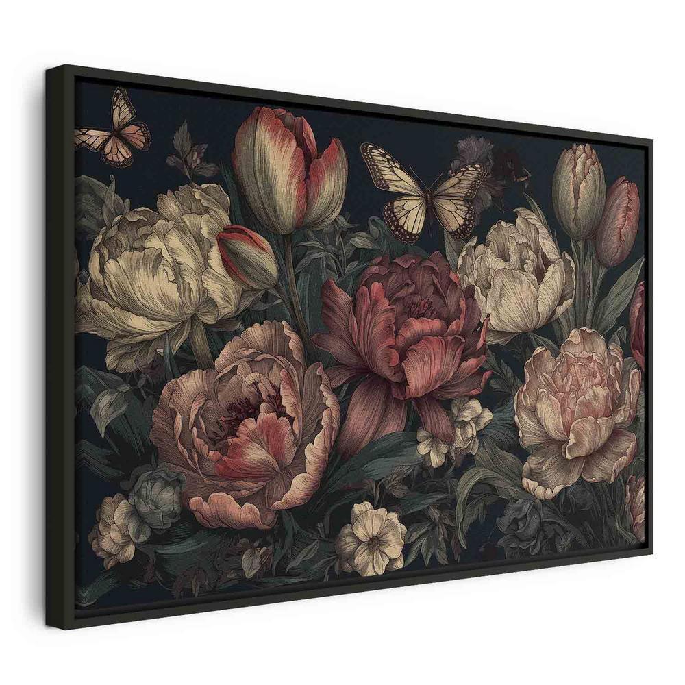 Obraz - Kwiaty na turkusowym tle