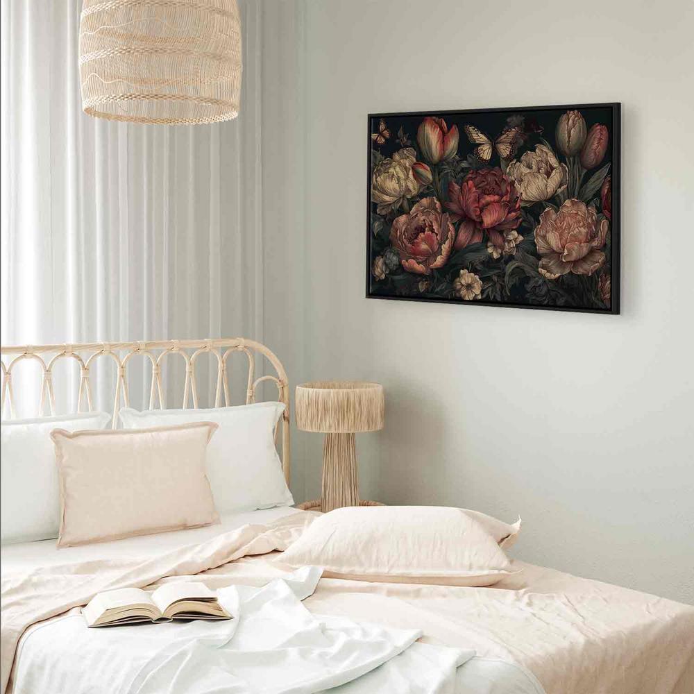 Obraz - Kwiaty na turkusowym tle