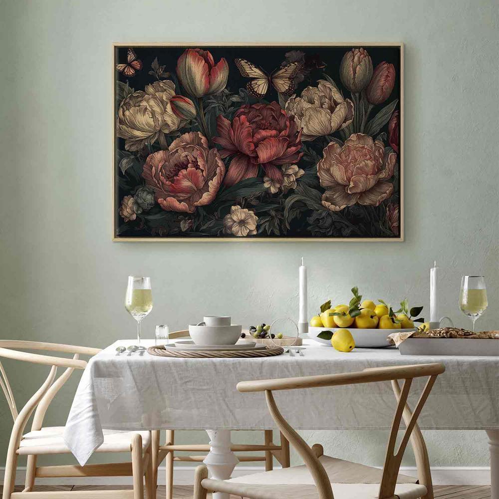 Obraz - Kwiaty na turkusowym tle