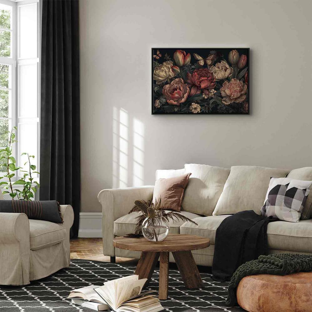 Obraz - Kwiaty na turkusowym tle