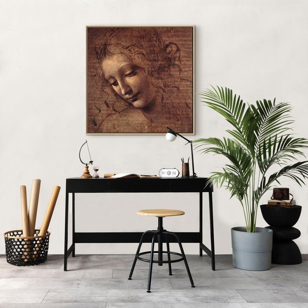 Obraz - Leonardo da Vinci – Głowa młodej kobiety (Leda)