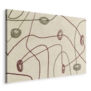 Obraz - Linie i kształty - labirynt z koralików na bladym przecieranym tle