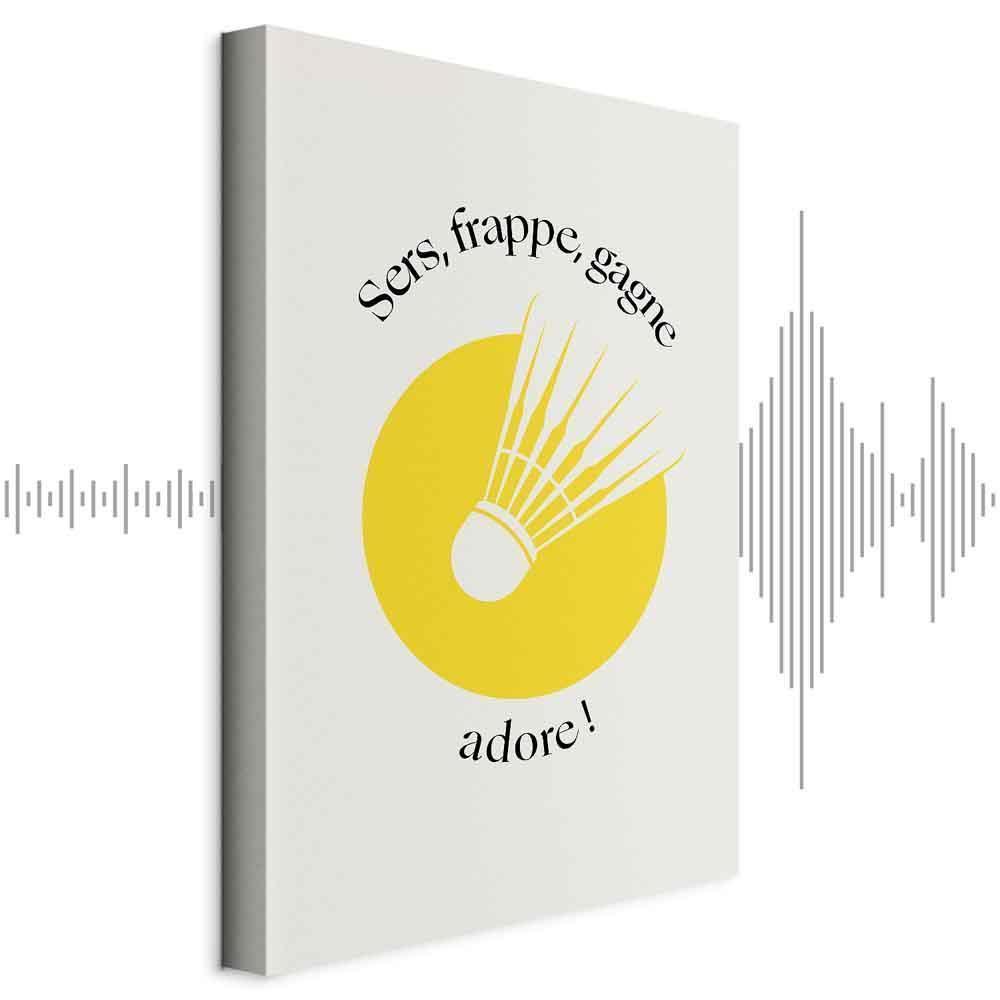 Obraz - Lotka do badmintona na tle żółtego koła