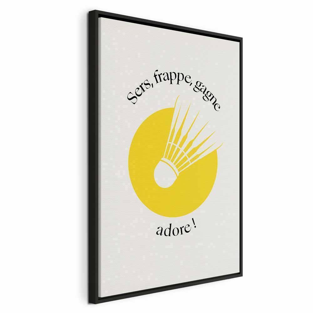 Obraz - Lotka do badmintona na tle żółtego koła