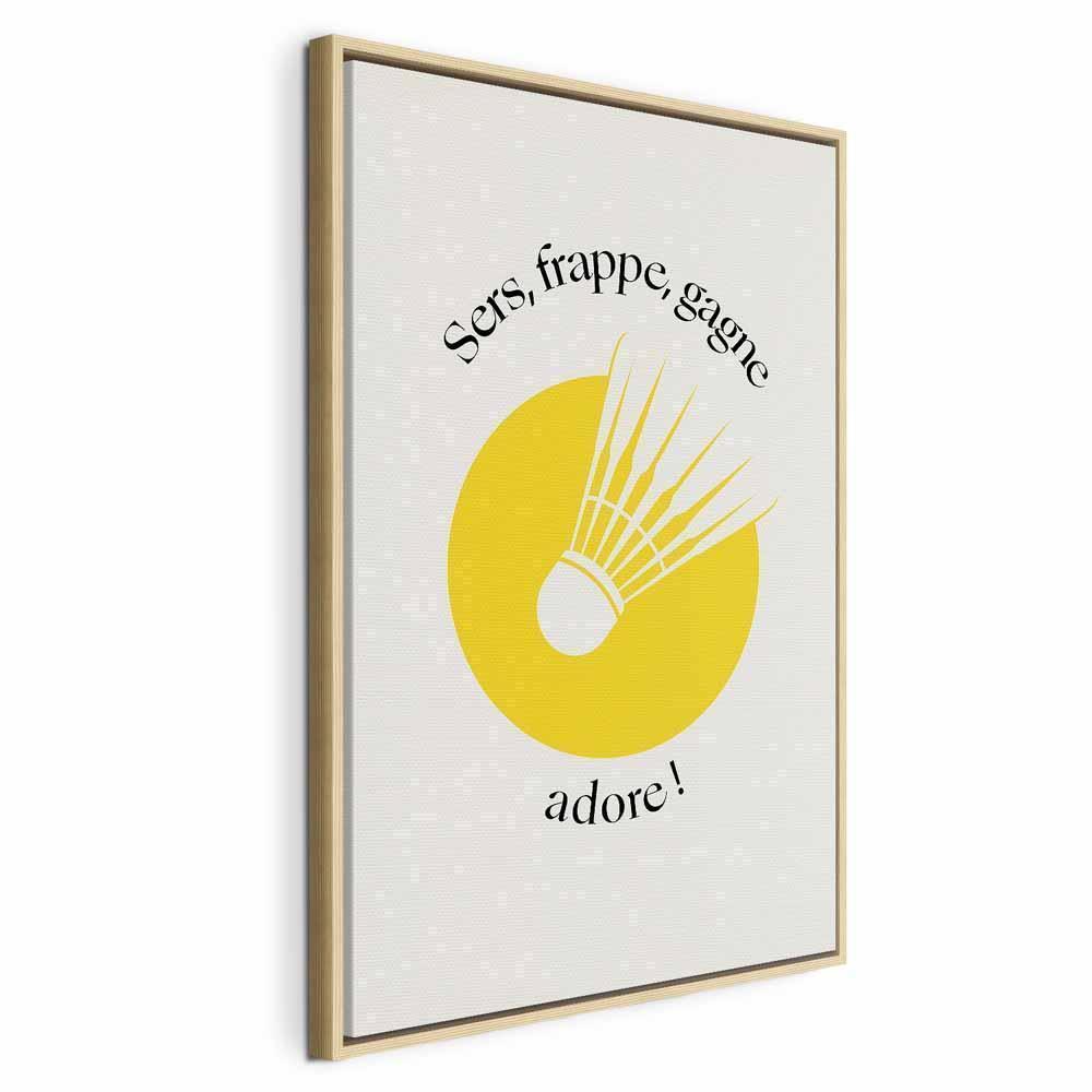 Obraz - Lotka do badmintona na tle żółtego koła