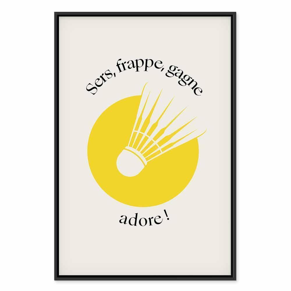 Obraz - Lotka do badmintona na tle żółtego koła