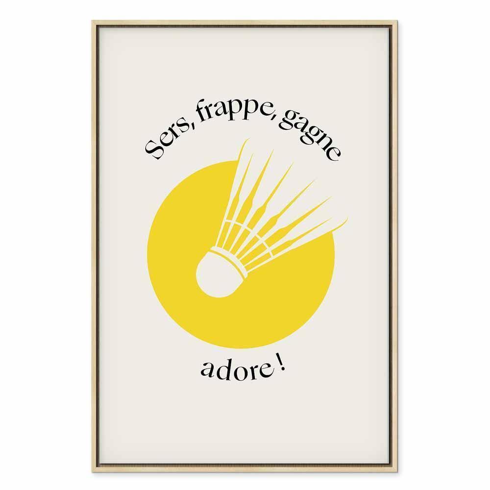 Obraz - Lotka do badmintona na tle żółtego koła