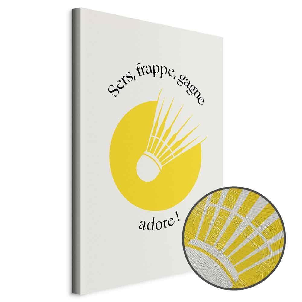 Obraz - Lotka do badmintona na tle żółtego koła