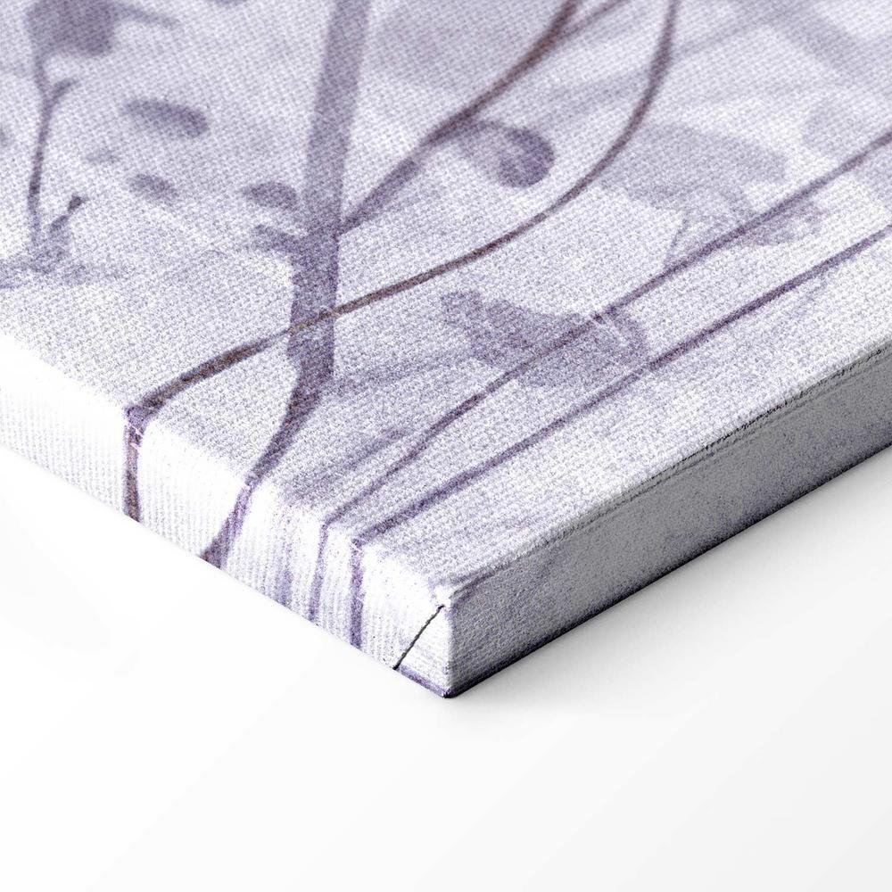 Obraz - Majestatyczny lot - żuraw w locie w monochromatycznej, chłodnej kolorystyce